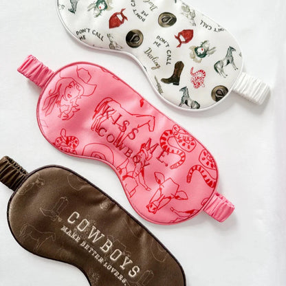 Far Mer. Kiss Me Cowboy Silk Eye Mask