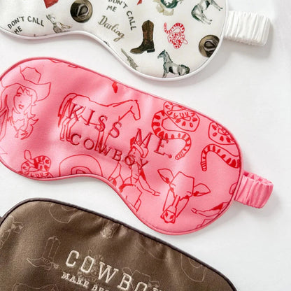 Far Mer. Kiss Me Cowboy Silk Eye Mask