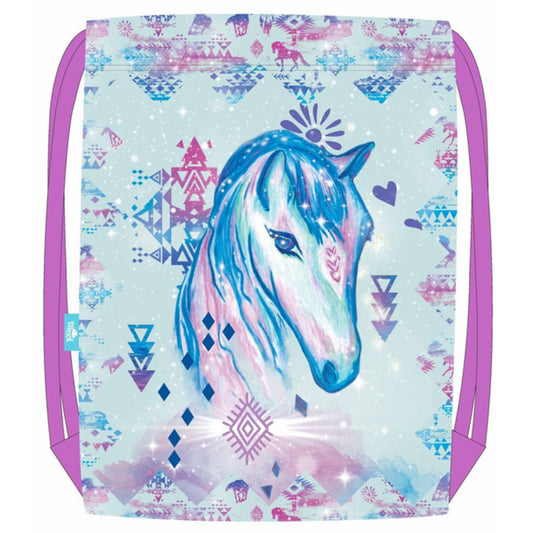 Spencil Big Drawstring Bag Aztec Horse - EQ Saddlery