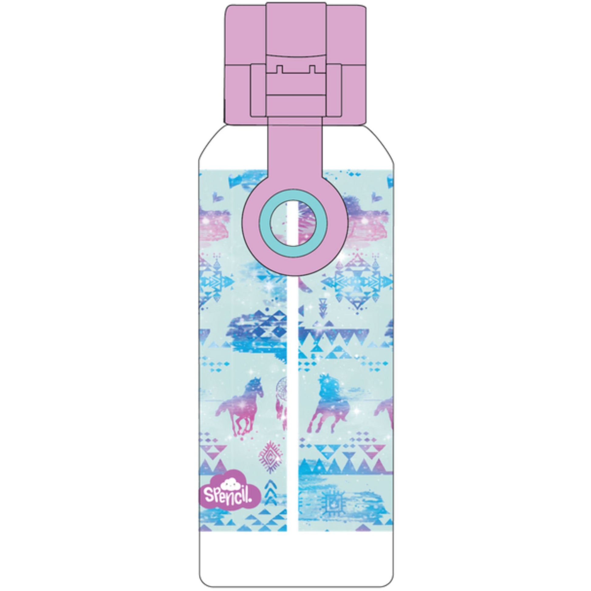 Spencil Big Water Bottle Aztec Horse - EQ Saddlery