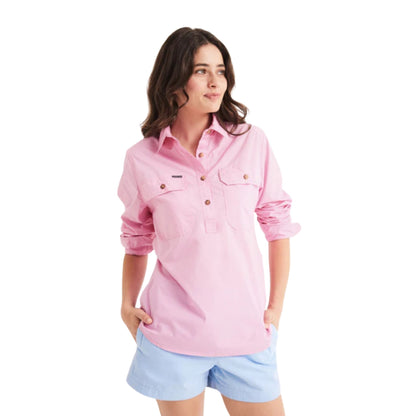 RB Sellars Womens Springfield Half Button Long Sleeve Shirt - EQ Saddlery