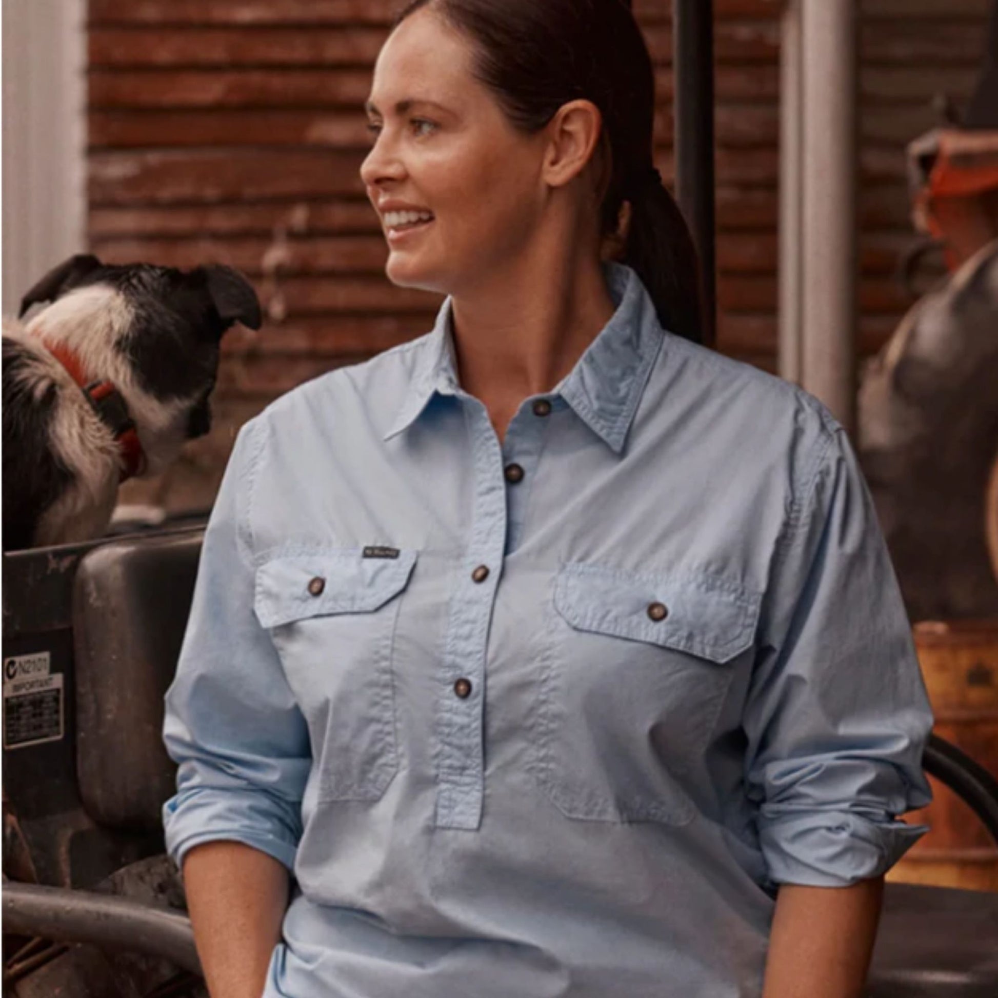 RB Sellars Womens Springfield Half Button Long Sleeve Shirt - EQ Saddlery