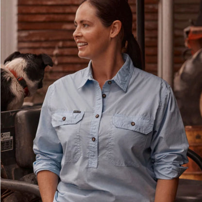 RB Sellars Womens Springfield Half Button Long Sleeve Shirt - EQ Saddlery