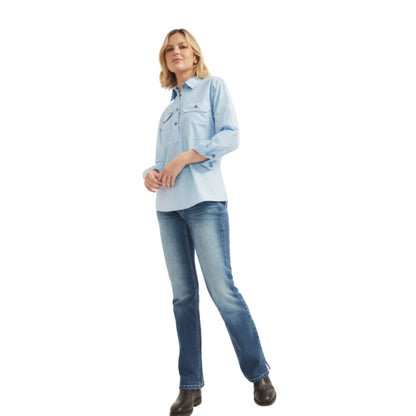 RB Sellars Womens Springfield Half Button Long Sleeve Shirt - EQ Saddlery