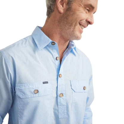 RB Sellars Mens Territory Half Button Long Sleeve Shirt - EQ Saddlery