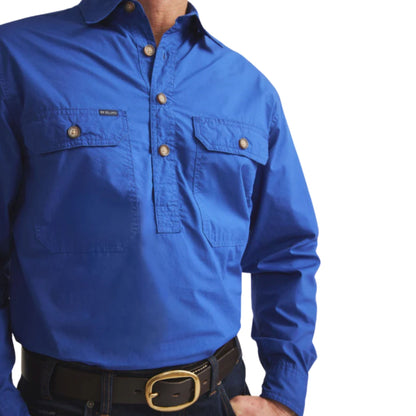 RB Sellars Mens Territory Half Button Long Sleeve Shirt - EQ Saddlery