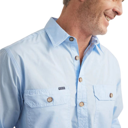 RB Sellars Mens Territory Half Button Long Sleeve Shirt - EQ Saddlery