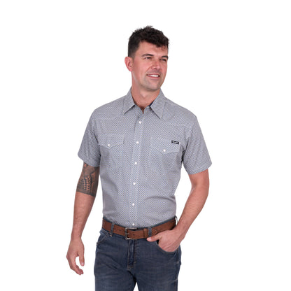 Wrangler Mens Jimmy Print Western Short Sleeve Shirt - EQ Saddlery