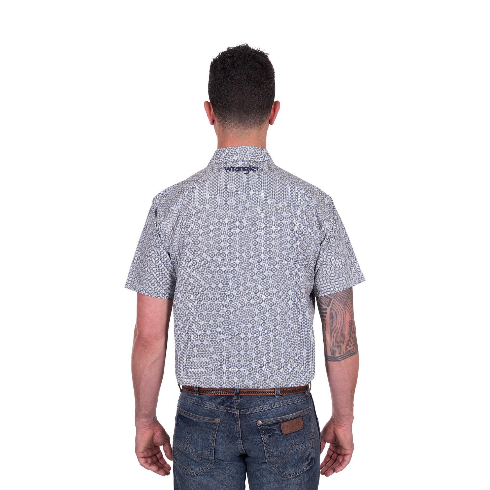 Wrangler Mens Jimmy Print Western Short Sleeve Shirt - EQ Saddlery