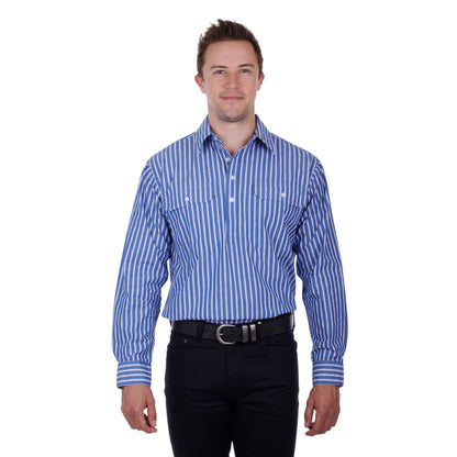 Thomas Cook Men Charlie Half Placket Long Sleeve Shirt - EQ Saddlery