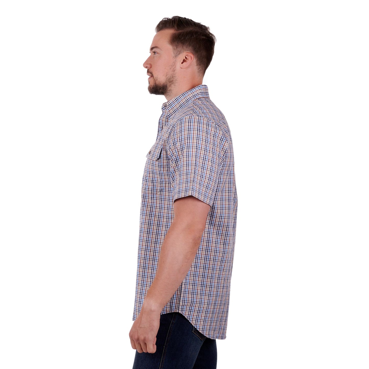 Thomas Cook Mens Lawson Check 2-Pocket Short Sleeve Shirt - EQ Saddlery
