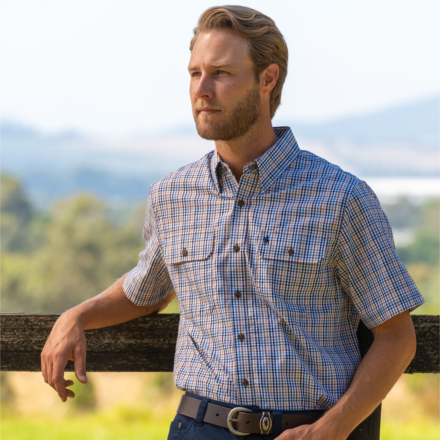 Thomas Cook Mens Lawson Check 2-Pocket Short Sleeve Shirt - EQ Saddlery