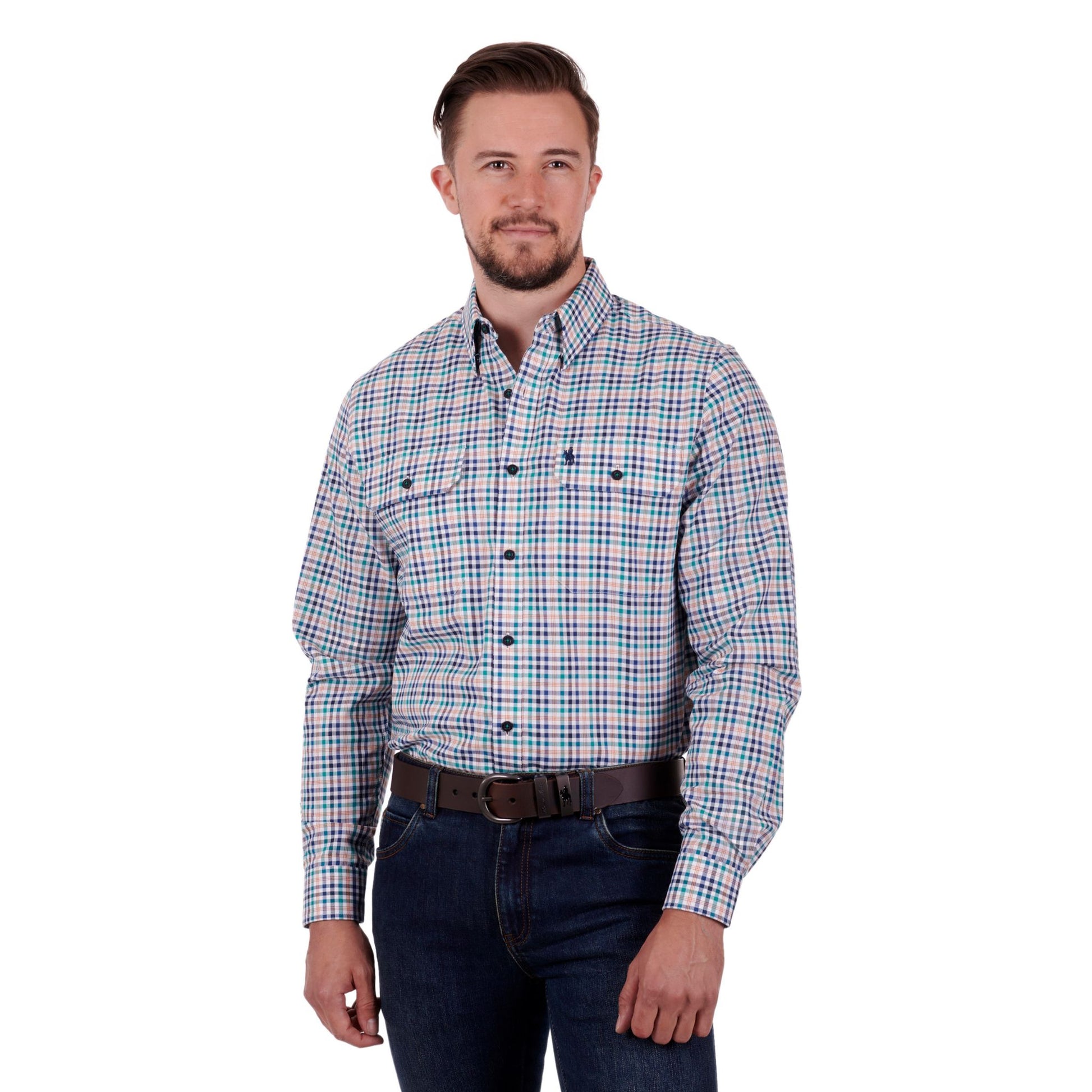 Thomas Cook Mens Whitburn Check 2-Pocket Long Sleeve Shirt - EQ Saddlery