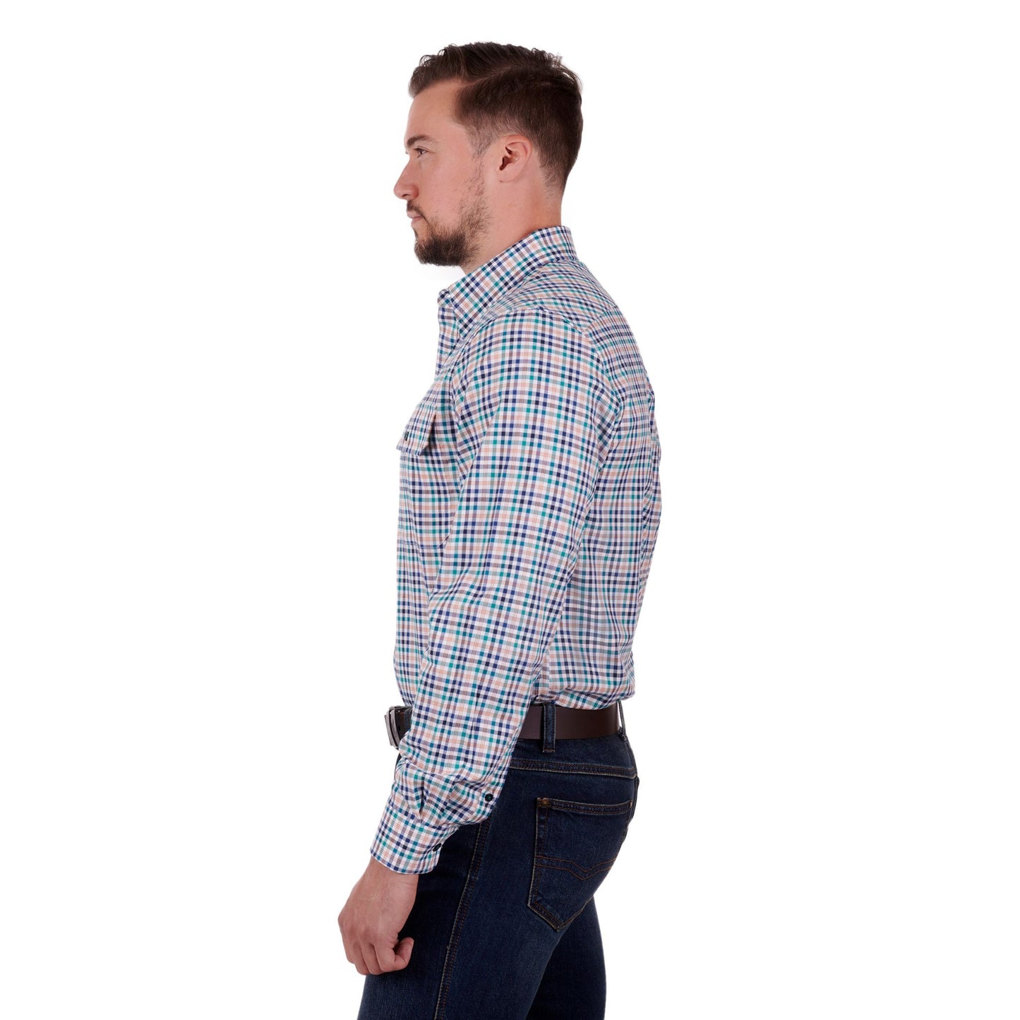 Thomas Cook Mens Whitburn Check 2-Pocket Long Sleeve Shirt - EQ Saddlery