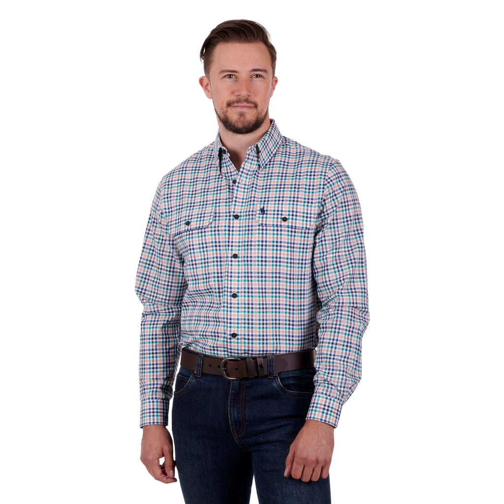 Thomas Cook Mens Whitburn Check 2-Pocket Long Sleeve Shirt