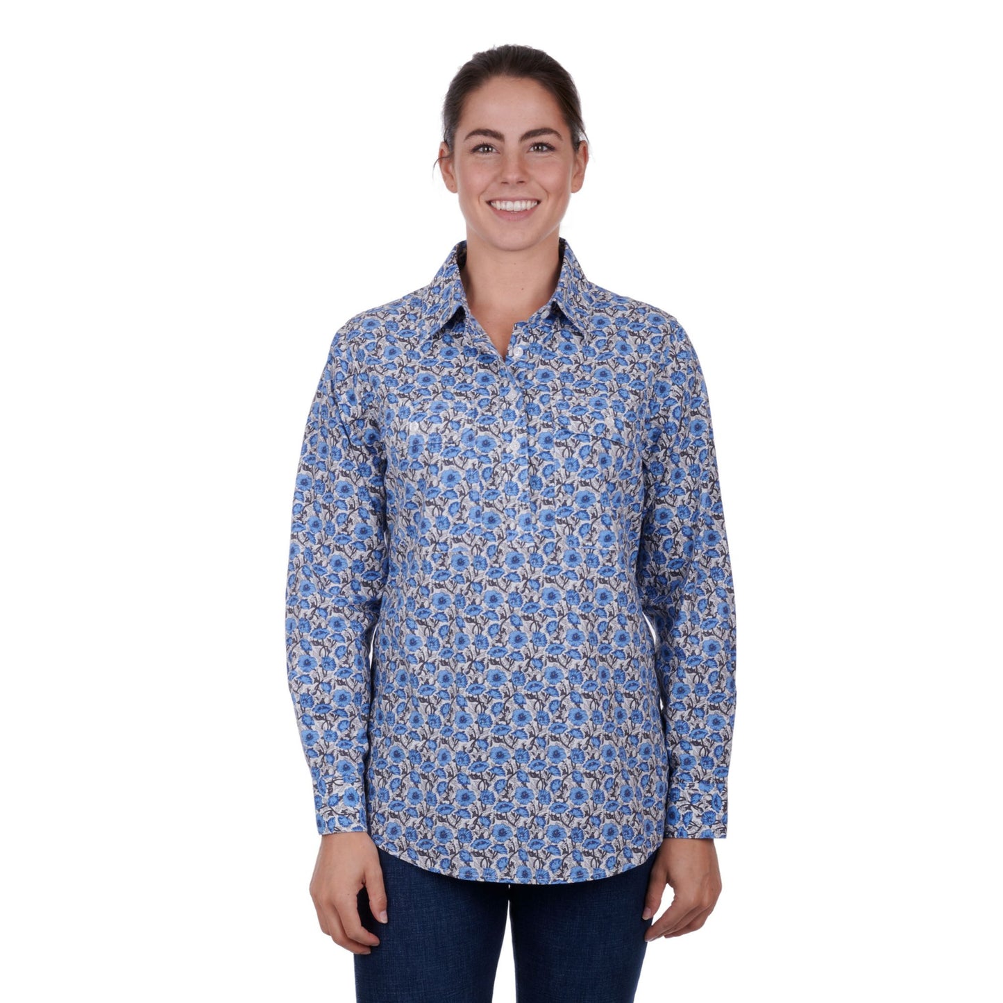 Thomas Cook Womens Shantelle Half Placket Long Sleeve Shirt - EQ Saddlery