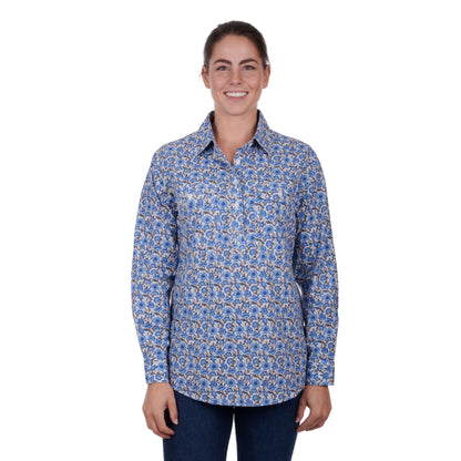 Thomas Cook Womens Shantelle Half Placket Long Sleeve Shirt - EQ Saddlery