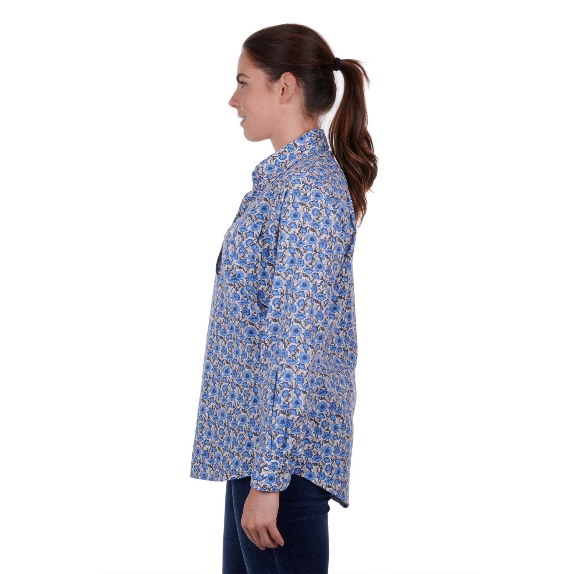 Thomas Cook Womens Shantelle Half Placket Long Sleeve Shirt - EQ Saddlery