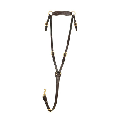 Toprail Leather Breastplate w Dark Contrast Plait