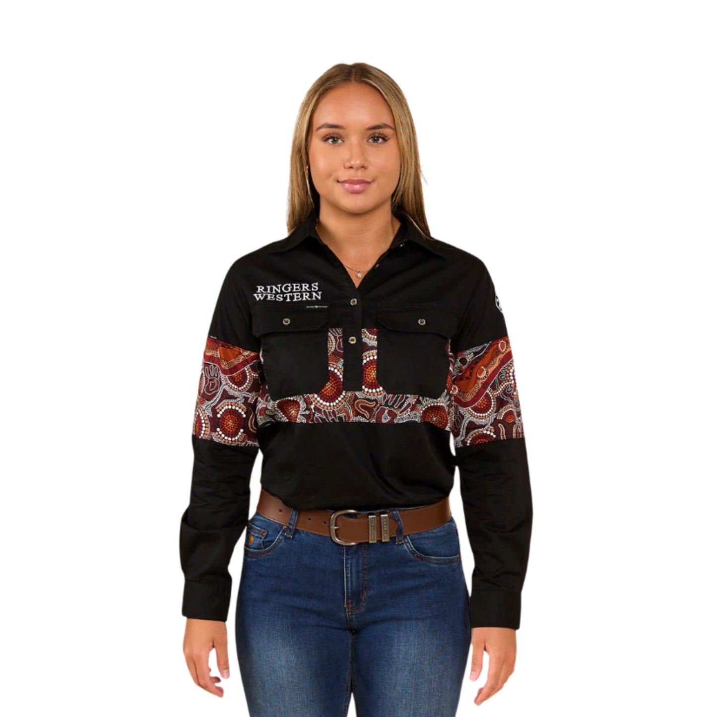 Ringers Western Womens Walkabout Warrior Half Button Work Shirt - EQ Saddlery