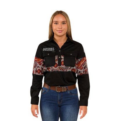 Ringers Western Womens Walkabout Warrior Half Button Work Shirt - EQ Saddlery