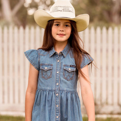 Wrangler Girls Poppy Short Sleeve Denim Dress
