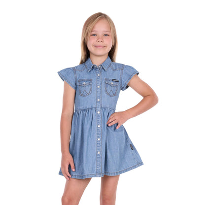 Wrangler Girls Poppy Short Sleeve Denim Dress
