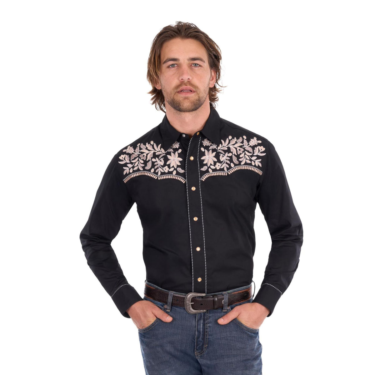 Wrangler Mens Anthony Embroidered Long Sleeve Shirt