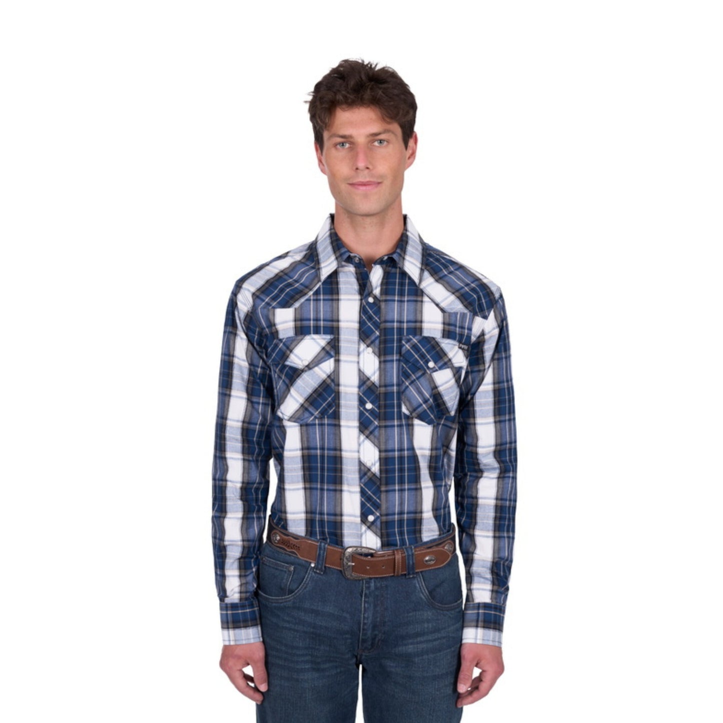 Pure Western Nicholas Check Western Long Sleeve Shirt - EQ Saddlery