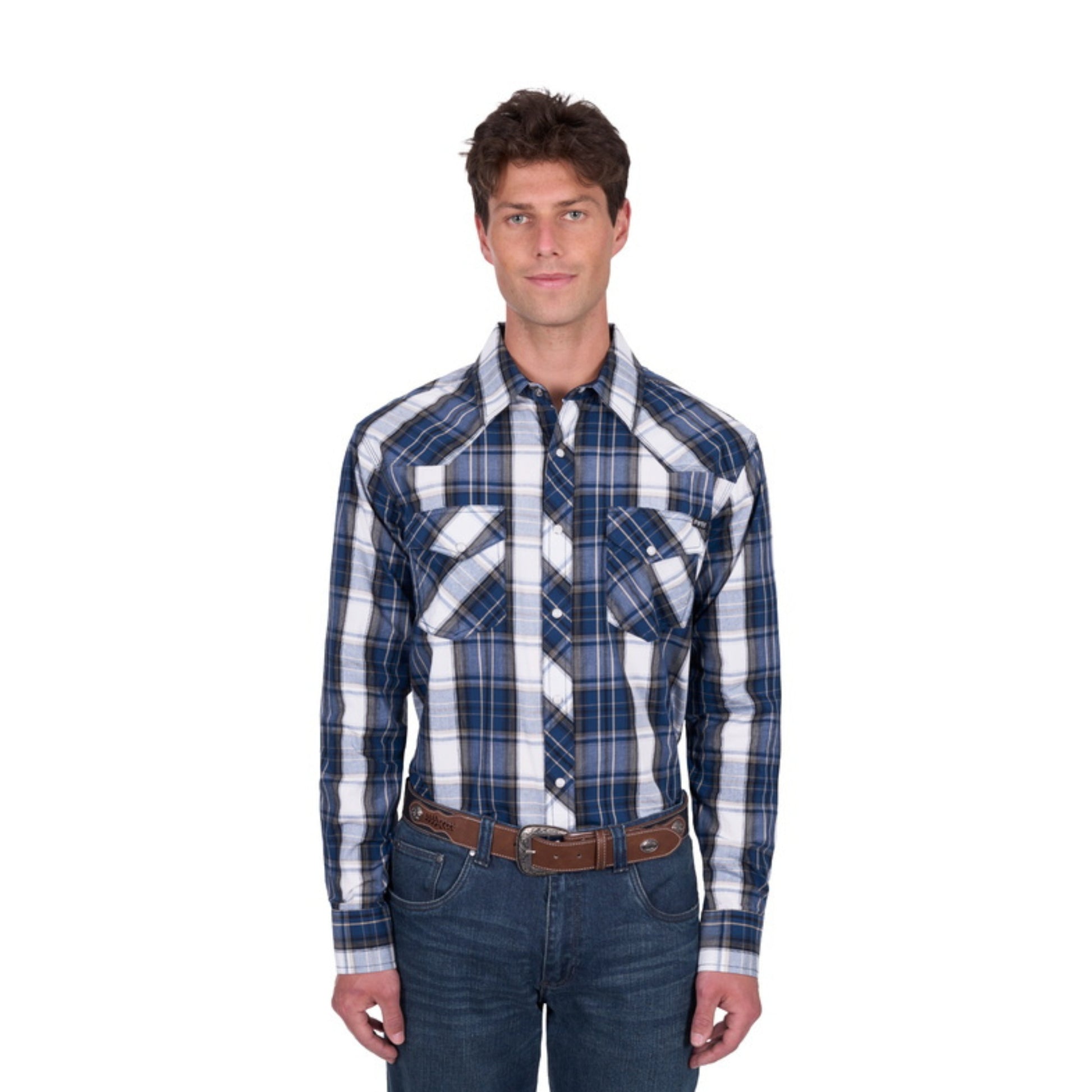 Pure Western Nicholas Check Western Long Sleeve Shirt - EQ Saddlery