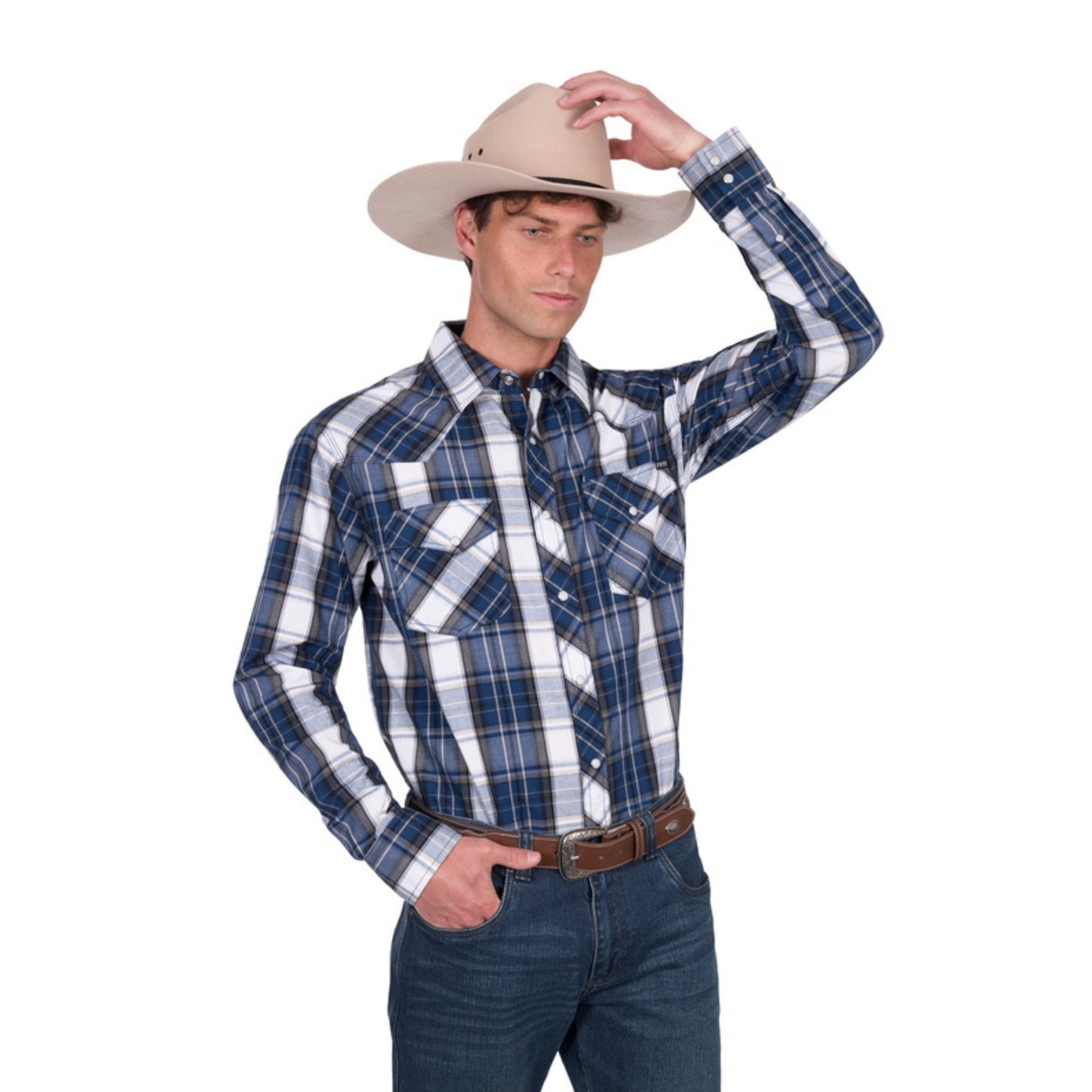 Pure Western Nicholas Check Western Long Sleeve Shirt - EQ Saddlery