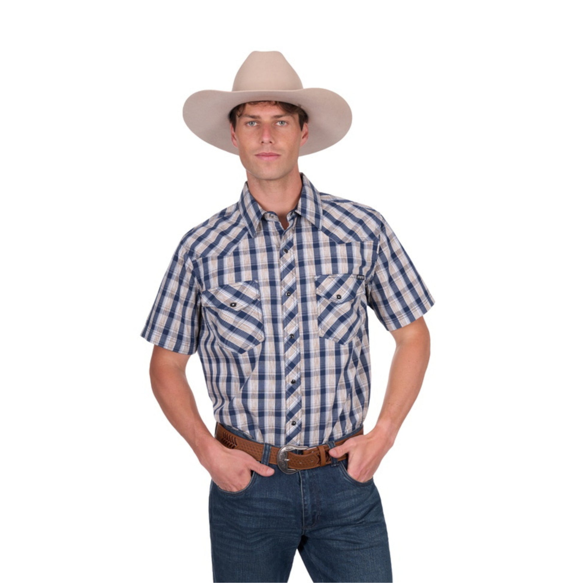 Pure Western Peter Check Western Short Sleeve Shirt - EQ Saddlery