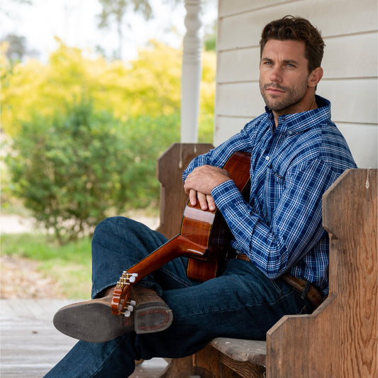 Wrangler Mens Grange Check Button Down Long Sleeve Shirt - EQ Saddlery