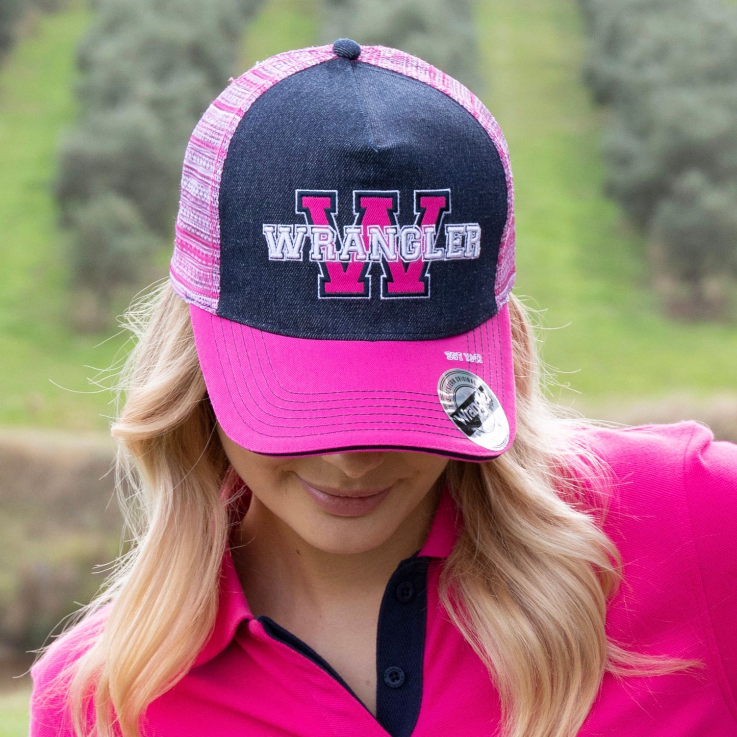 Wrangler Randy High Profile Ponytail Trucker Cap