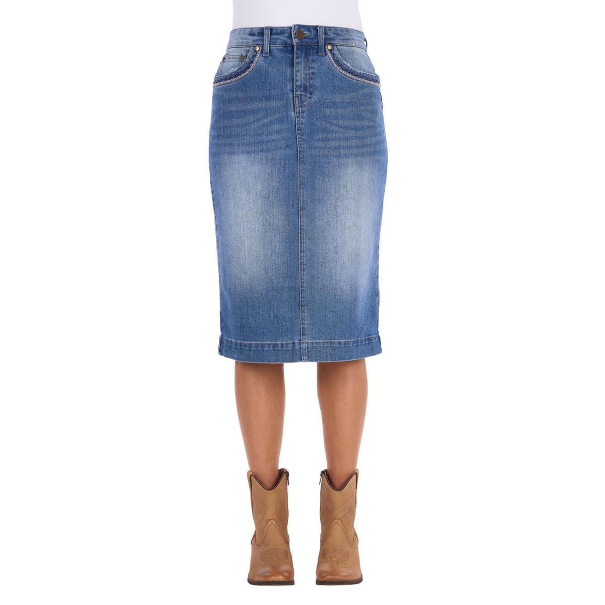 Wrangler Womens Emmie Denim Midi Skirt