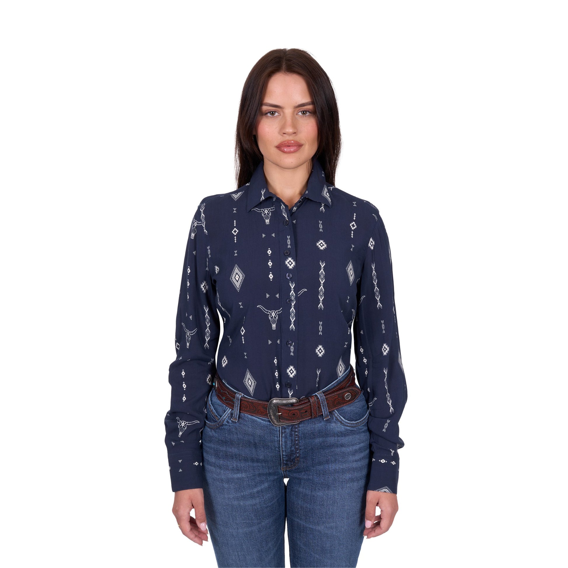 Wrangler Womens Austin Print Long Sleeve Shirt - EQ Saddlery