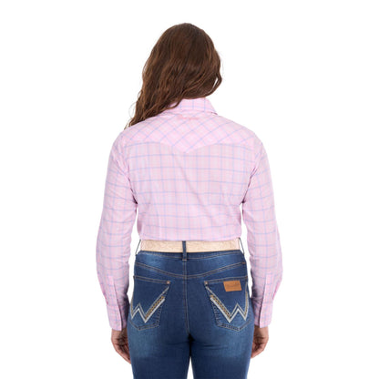 Wrangler Womens Essie Check Western Long Sleeve Shirt