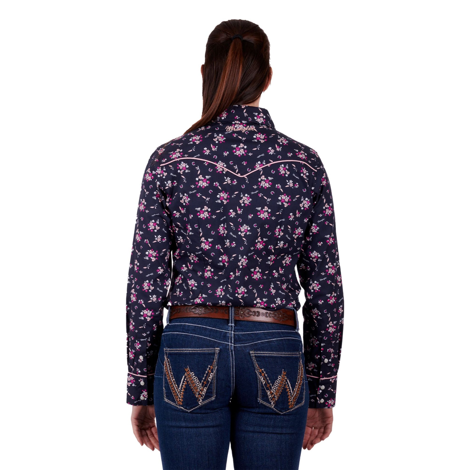 Wrangler Womens Norah Print Western Long Sleeve Shirt - EQ Saddlery