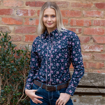 Wrangler Womens Norah Print Western Long Sleeve Shirt - EQ Saddlery