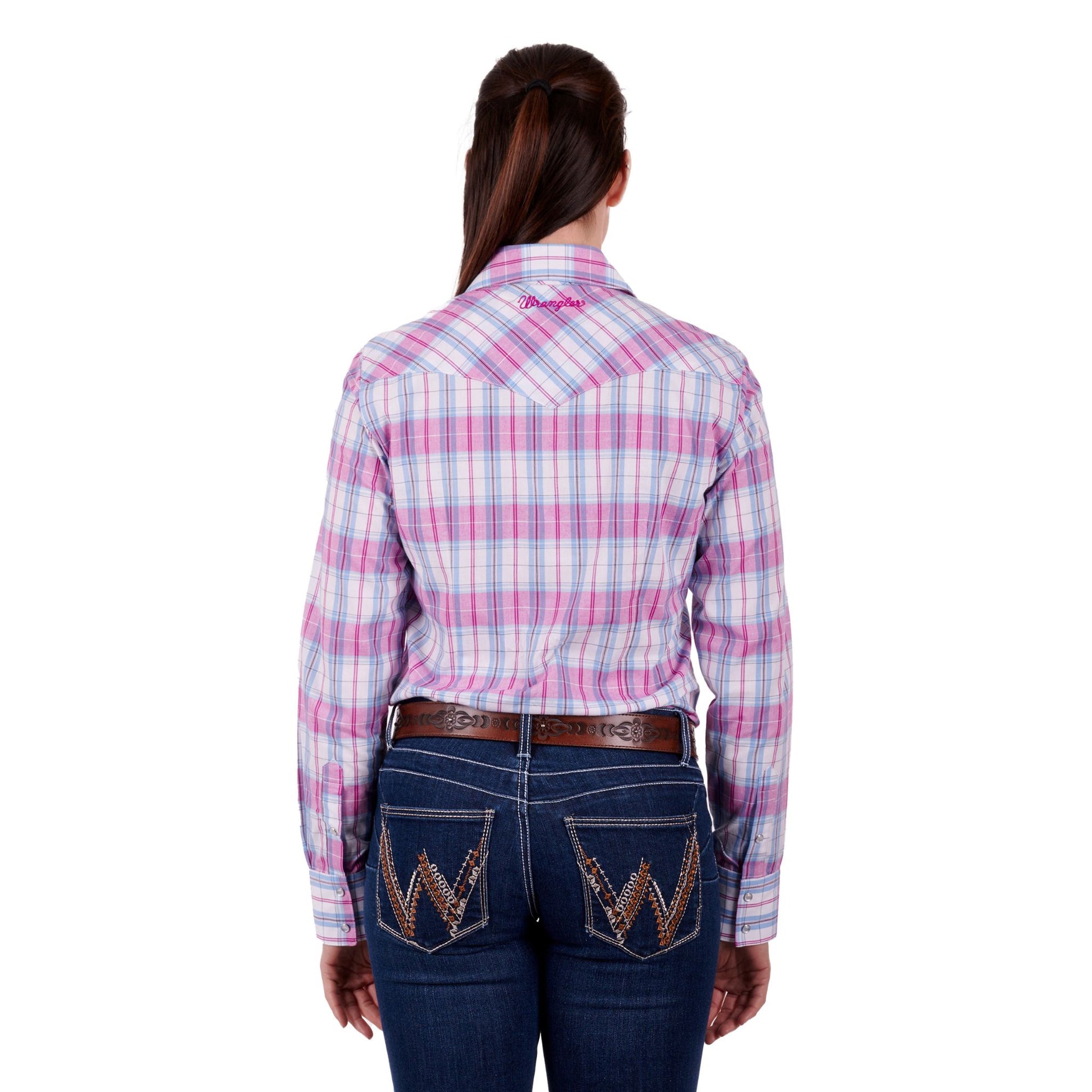 Wrangler Womens Sanda Check Western Long Sleeve Shirt - EQ Saddlery
