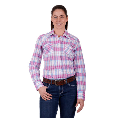 Wrangler Womens Sanda Check Western Long Sleeve Shirt - EQ Saddlery