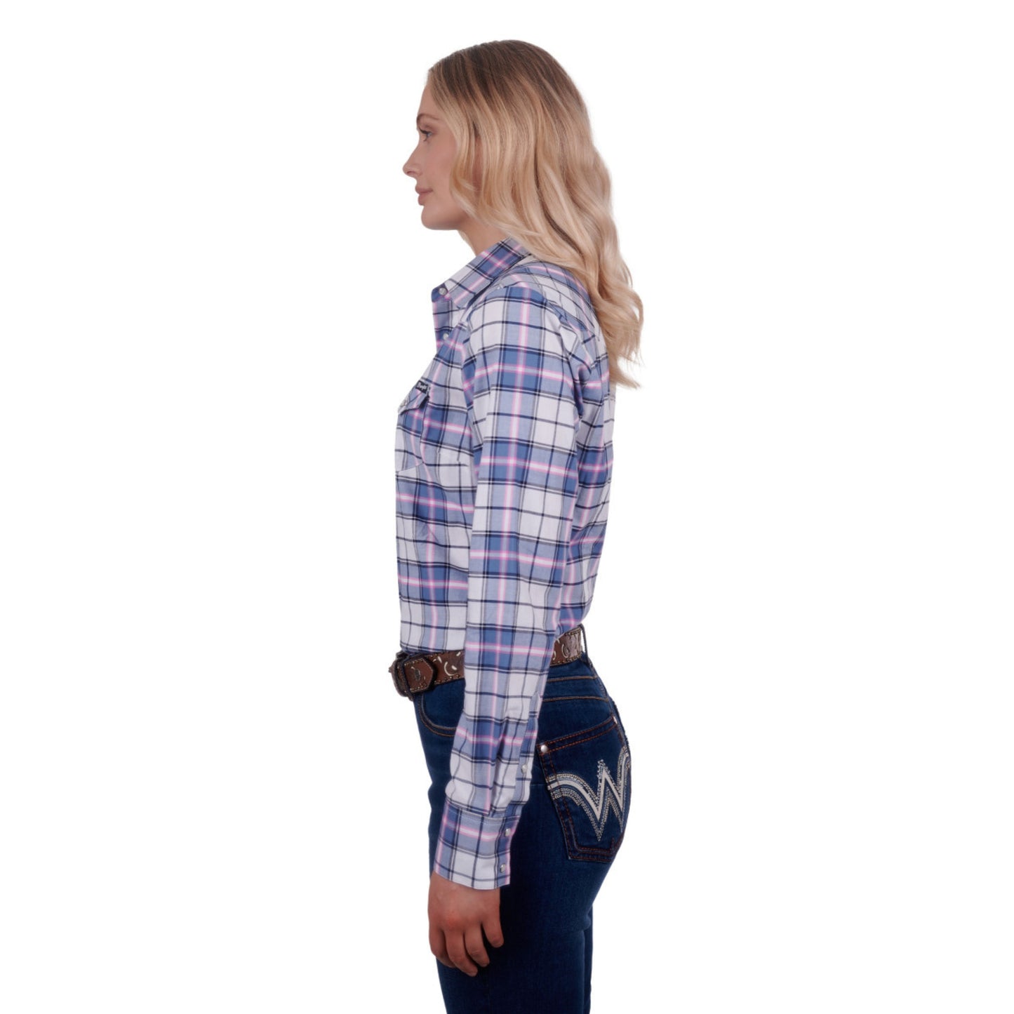 Wrangler Womens Lucy Check Long Sleeve Western Shirt