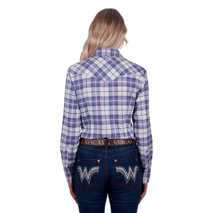 Wrangler Womens Lucy Check Long Sleeve Western Shirt