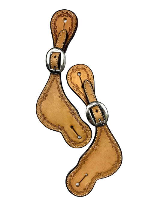 Ezy Ride Shaped Barbwire Stamping Spur Straps