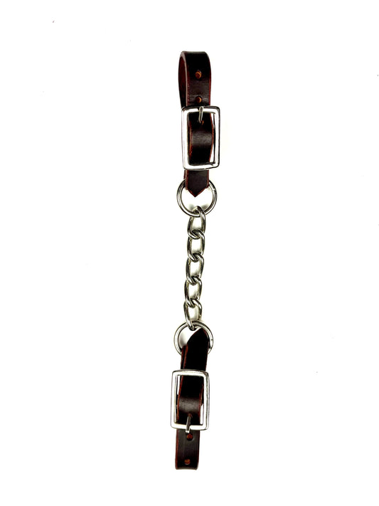 Ezy Ride Curb Strap w Single Chain Leather Ends