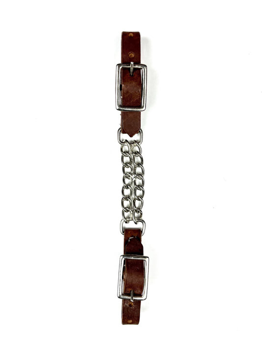 Ezy Ride Curb Strap w Double Chain Leather Ends