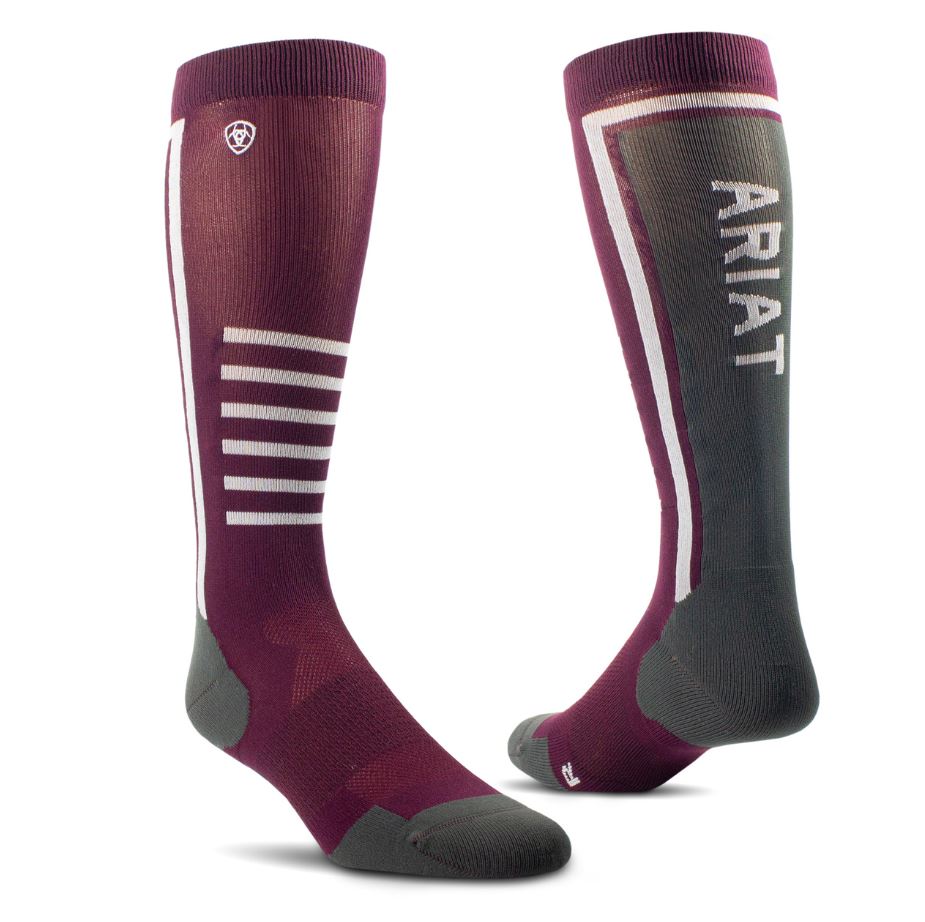 Ariat Adults Unisex AriatTEK Slimline Performance Socks - EQ Saddlery