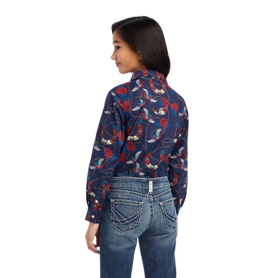 Ariat Girls R.E.A.L Rose Long Sleeve Shirt