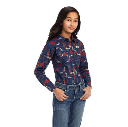 Ariat Girls R.E.A.L Rose Long Sleeve Shirt