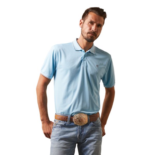 Ariat Mens Logo Fitted Short Sleeve Polo Shirt - EQ Saddlery